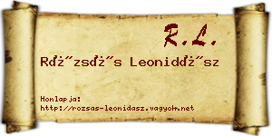 Rózsás Leonidász névjegykártya